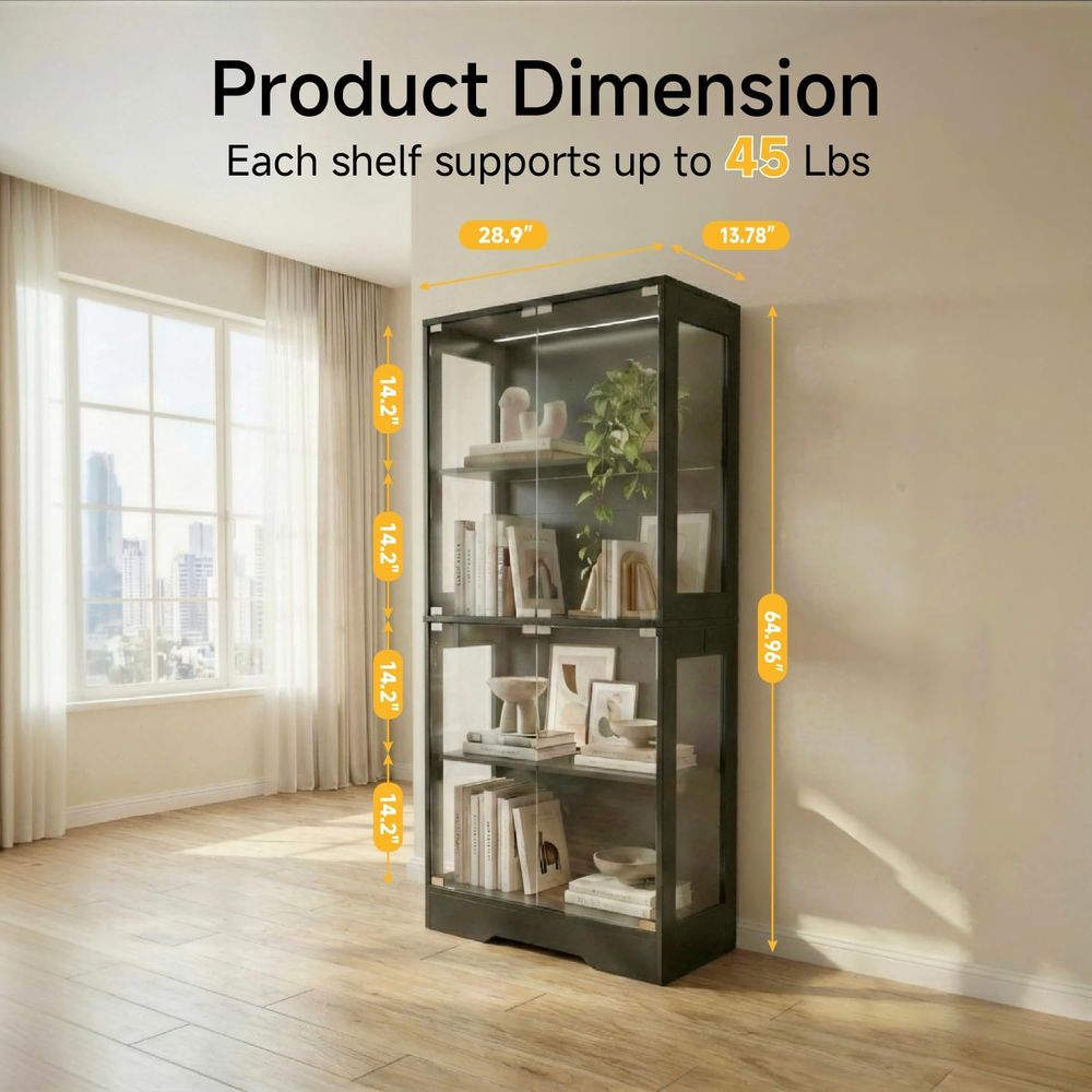 Dual-Tier Glass Display Cabine - Glass Cabinet Display ulasan dan harga