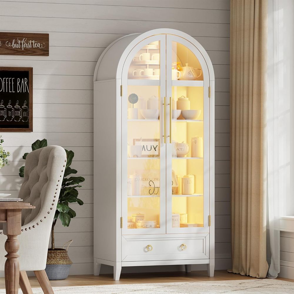 4-Tier Glass Display Cabinet,  - Glass Cabinet Display ulasan dan harga