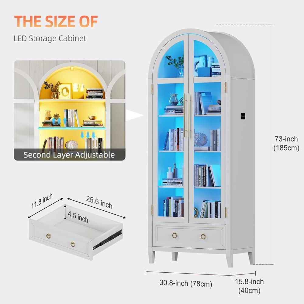 4-Tier Glass Display Cabinet,  - Glass Cabinet Display ulasan dan harga