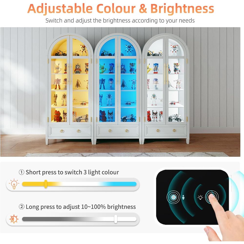 4-Tier Glass Display Cabinet,  - Glass Cabinet Display ulasan dan harga