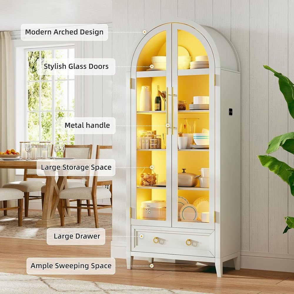 4-Tier Glass Display Cabinet,  - Glass Cabinet Display ulasan dan harga