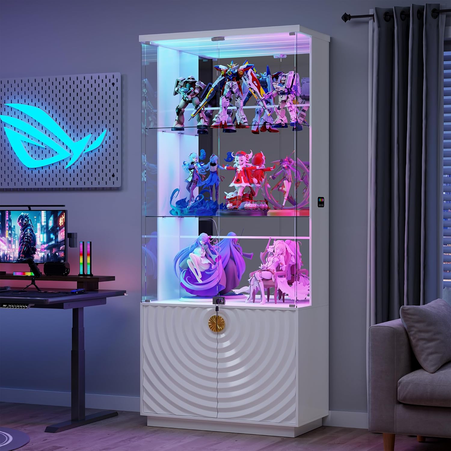 Display Cabinet with Glass Doo - Glass Cabinet Display ulasan dan harga