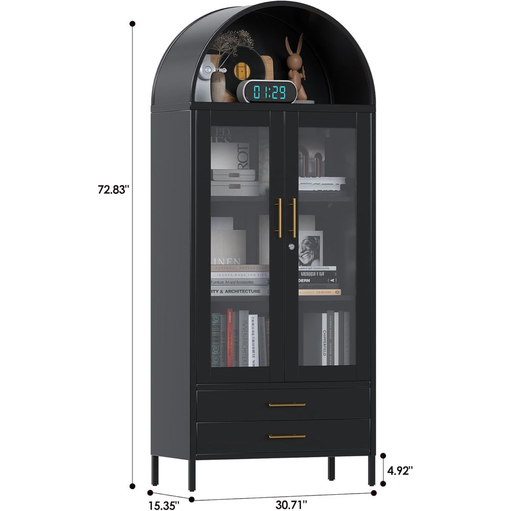 73 High Metal Display Cabinet  - Glass Cabinet Display ulasan dan harga