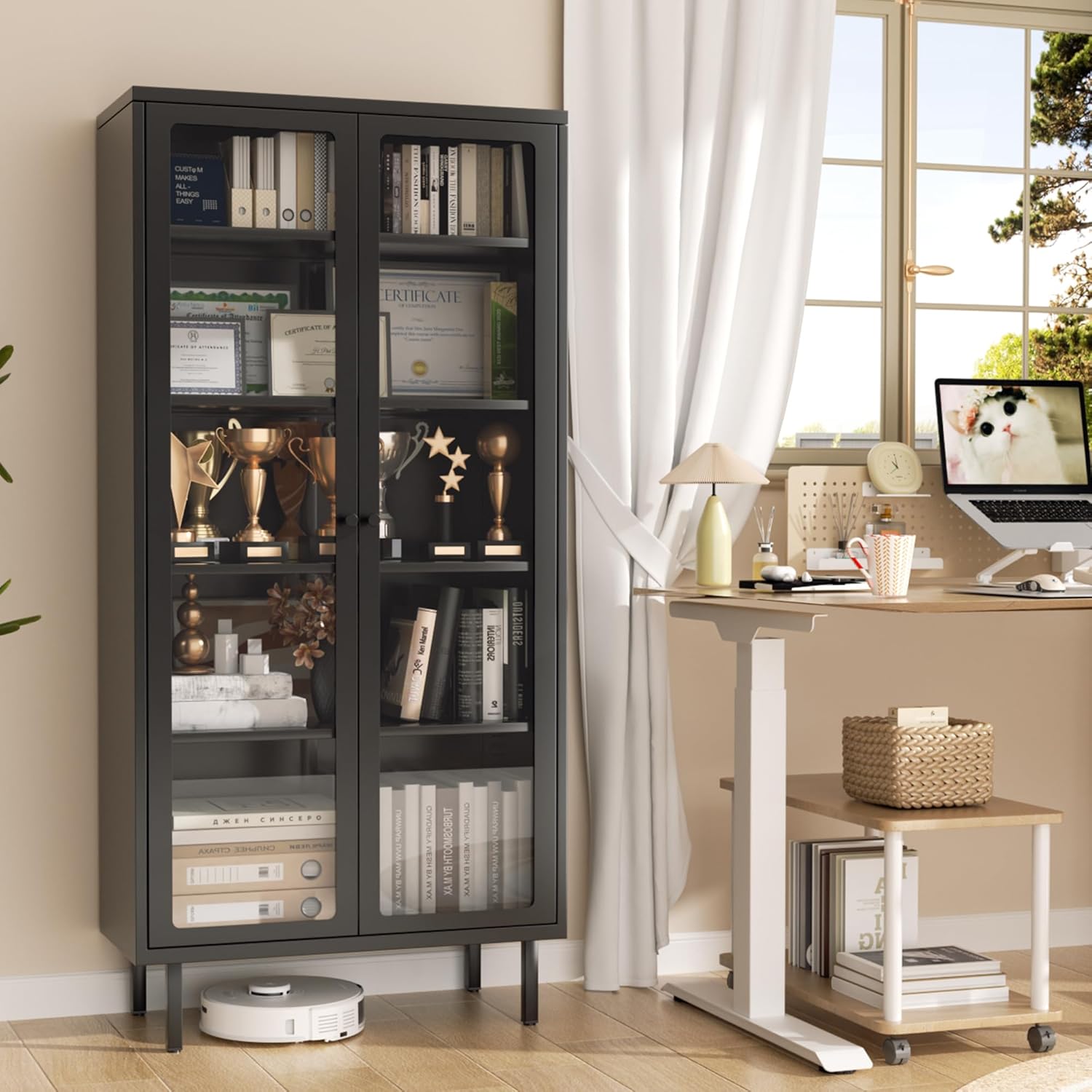 Glass Display Cabinet, Metal C - Glass Cabinet Display ulasan dan harga
