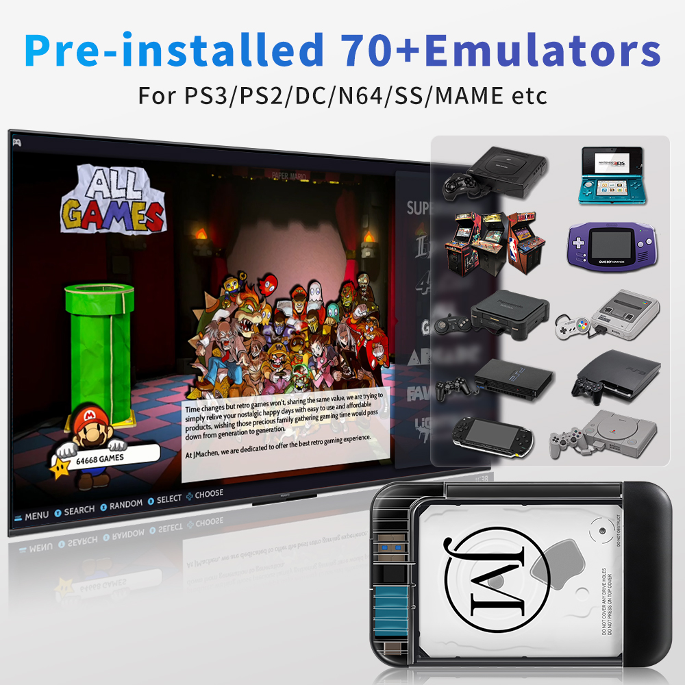 RETROBAT Portable 500G Gaming  - Arcade X ulasan dan harga