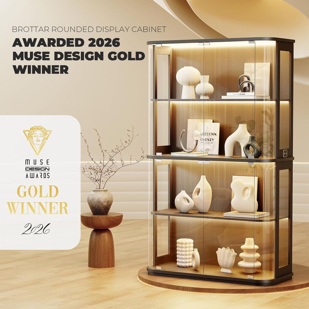 4-Tier Glass Display Cabinet w - Glass Cabinet Display ulasan dan harga