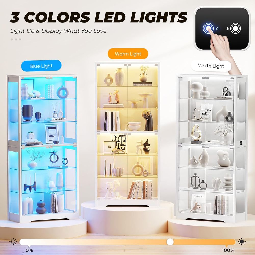 71 6-Tier Glass Door Display C - Glass Cabinet Display ulasan dan harga