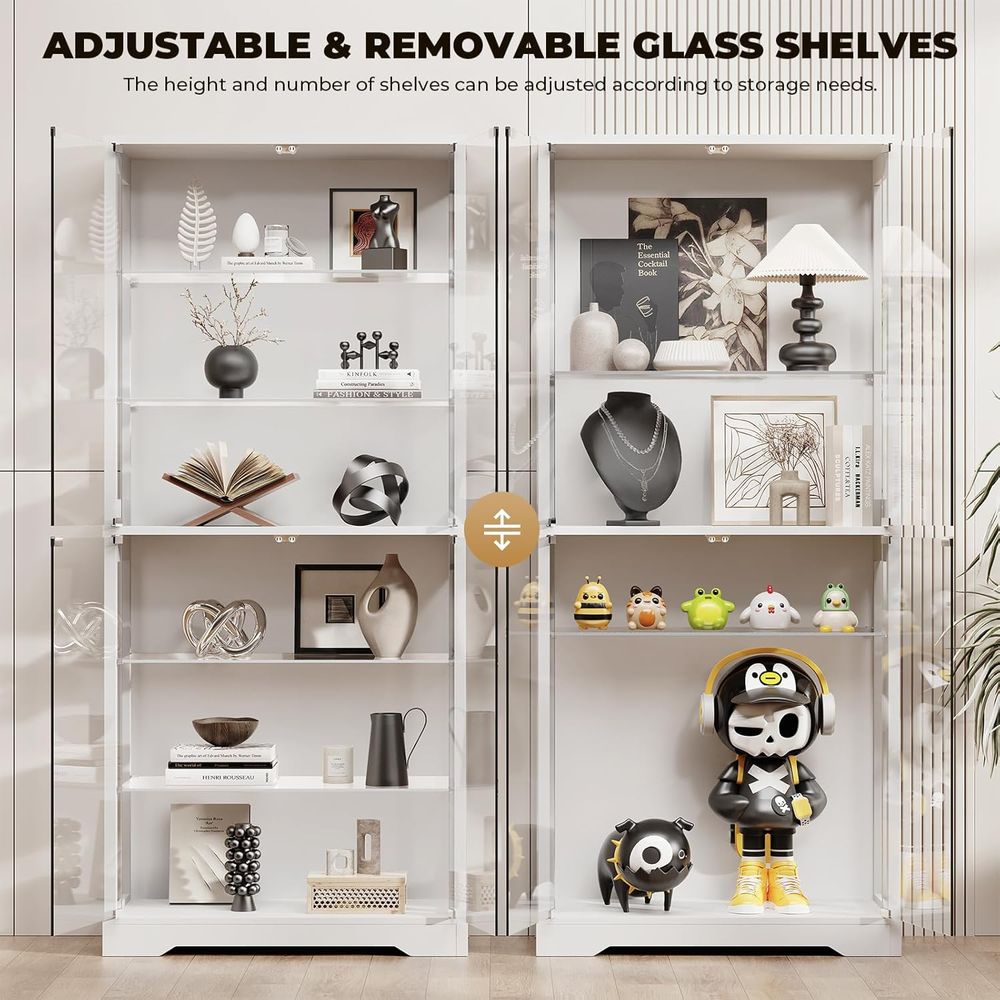 71 6-Tier Glass Door Display C - Glass Cabinet Display ulasan dan harga