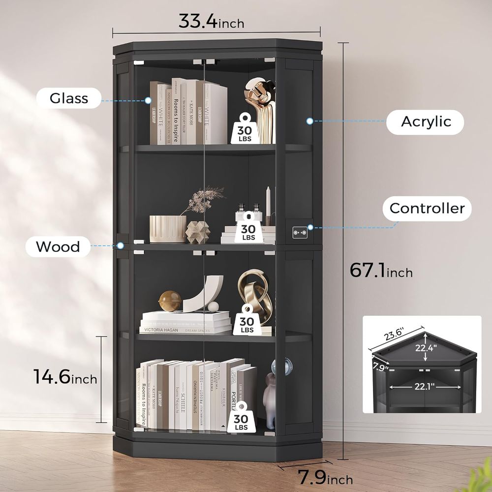 67 Tall 4-Tier Glass Display C - Glass Cabinet Display ulasan dan harga