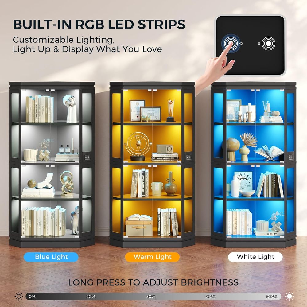 67 Tall 4-Tier Glass Display C - Glass Cabinet Display ulasan dan harga