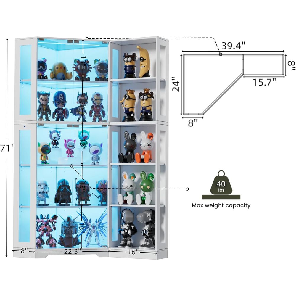5-Tier Glass Display Cabinet w - Glass Cabinet Display ulasan dan harga