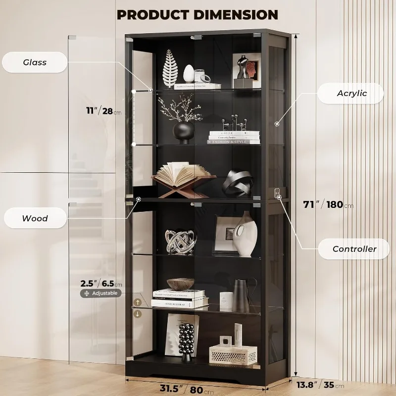 BROTTAR Display Cabinet with G - Glass Cabinet Display ulasan dan harga