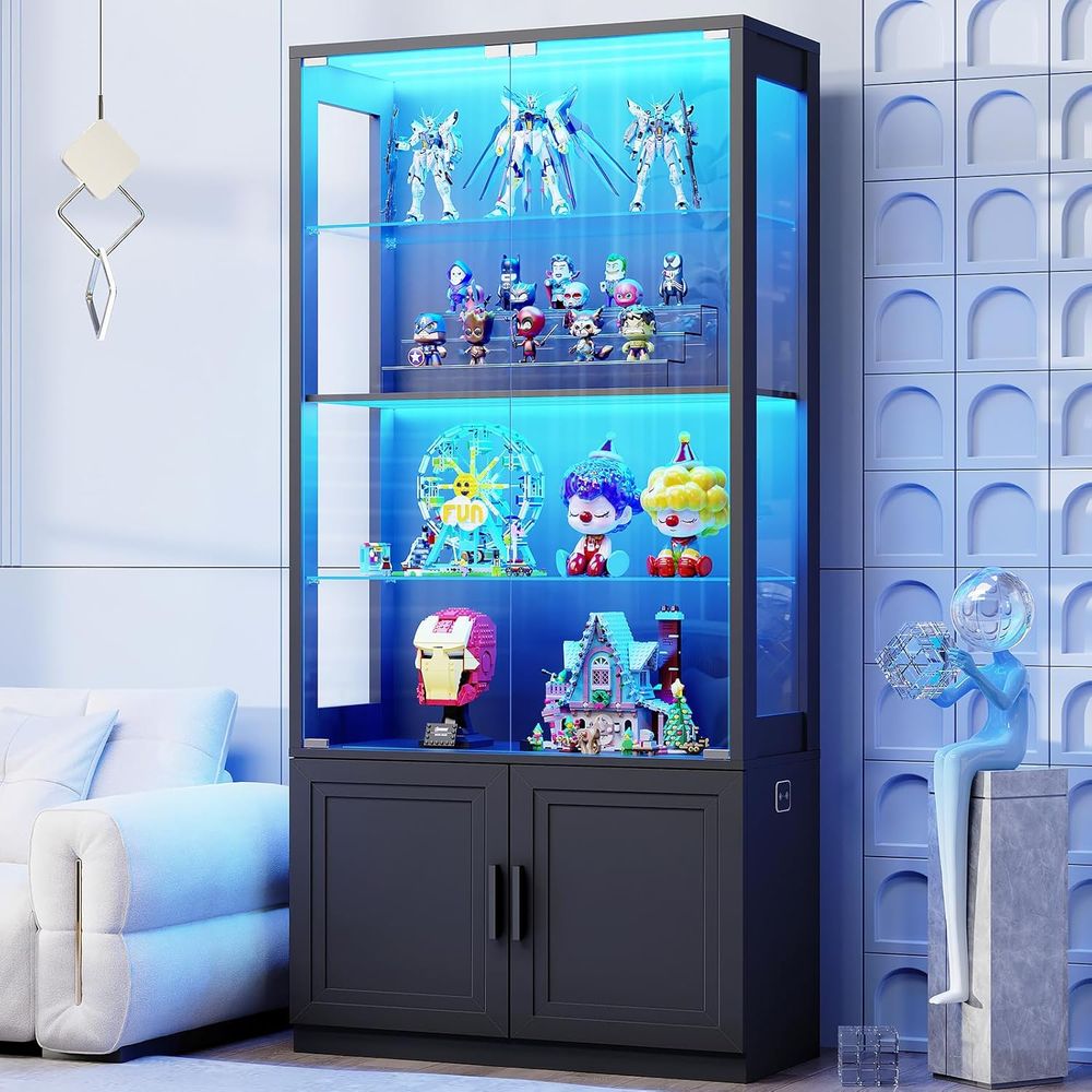 67 4-Tier Glass Display Cabine - Glass Cabinet Display ulasan dan harga