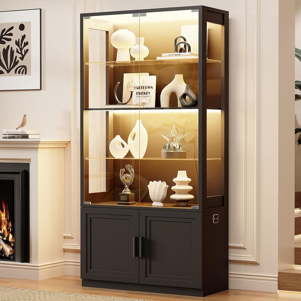 67 4-Tier Glass Display Cabine - Glass Cabinet Display ulasan dan harga