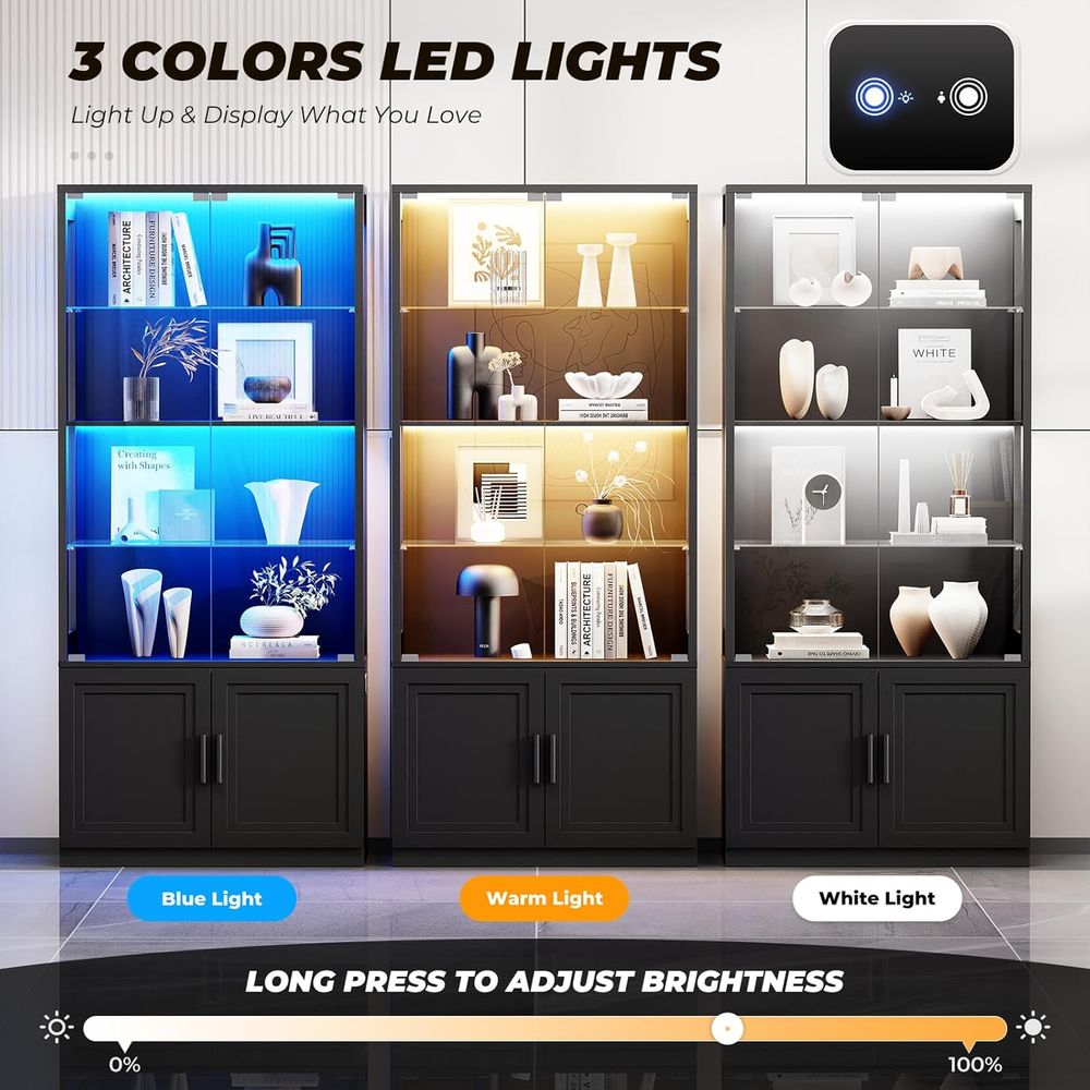 67 4-Tier Glass Display Cabine - Glass Cabinet Display ulasan dan harga