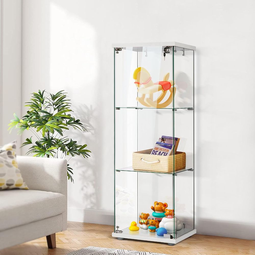15.7W x 15.7D x 47.2H Tempered - Glass Cabinet Display ulasan dan harga