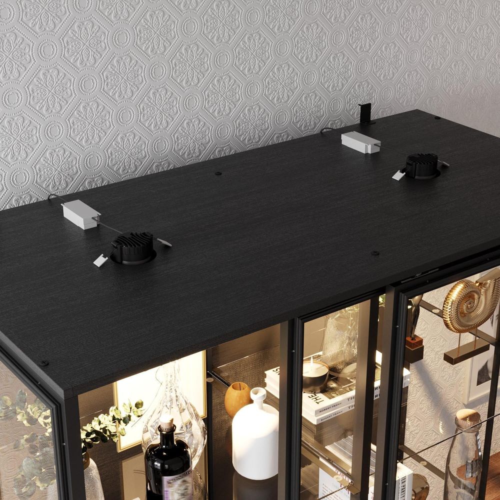 Illuminated Tall Display Cabin - Glass Cabinet Display ulasan dan harga