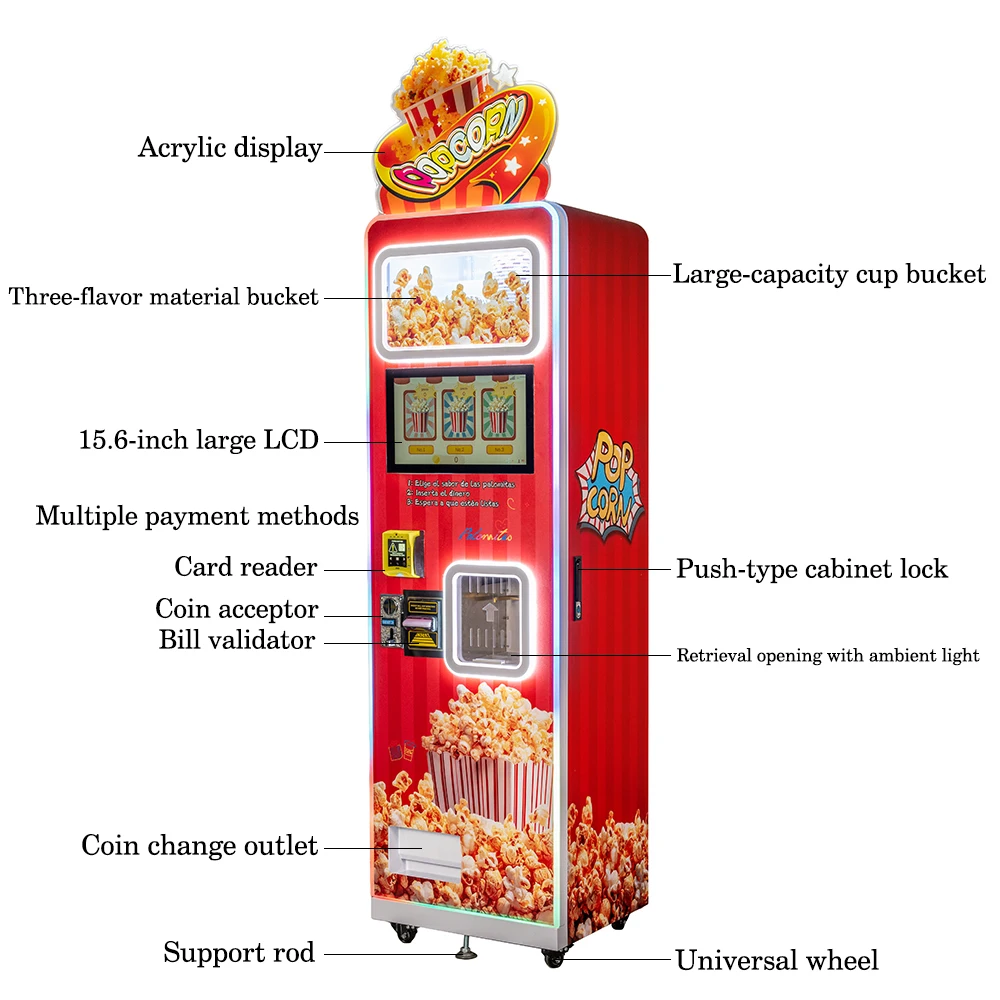 Best Seller 3 Flavoured Fully  - Popcorn Vending Machine ulasan dan harga