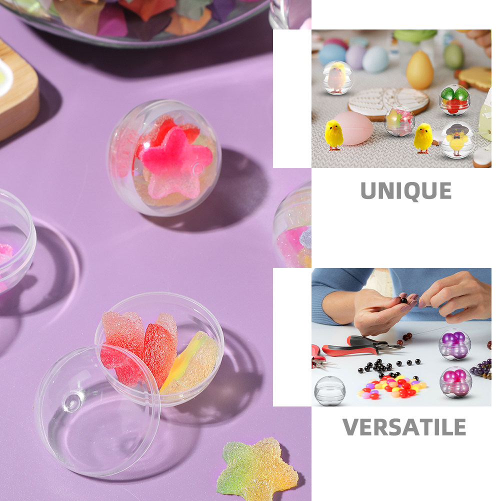 50pcs Empty Clear Balls Capsul - Prize Capsule Toy Machine ulasan dan harga
