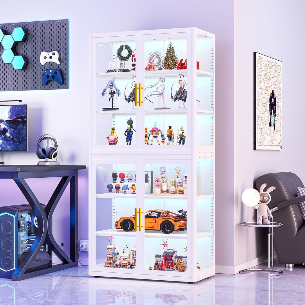 68 White Glass Display Cabinet - Glass Cabinet Display ulasan dan harga