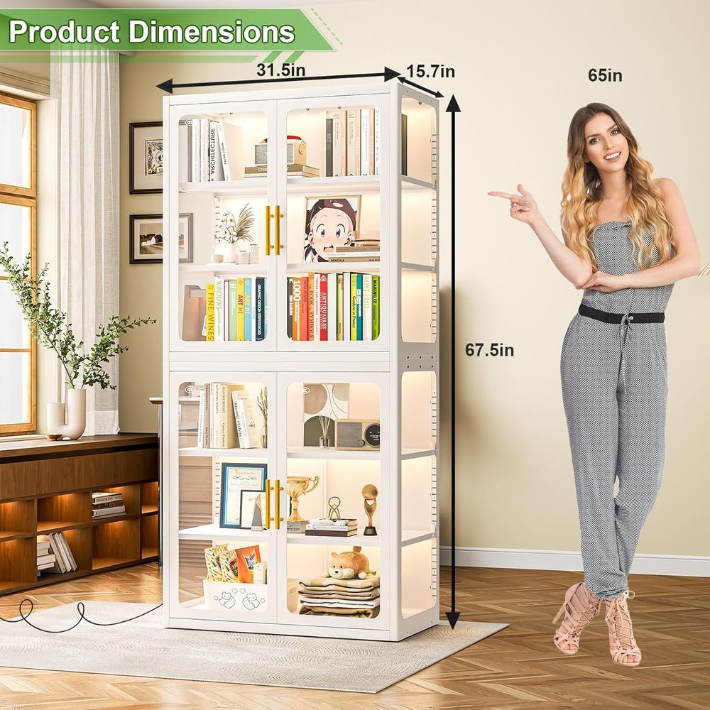 68 White Glass Display Cabinet - Glass Cabinet Display ulasan dan harga
