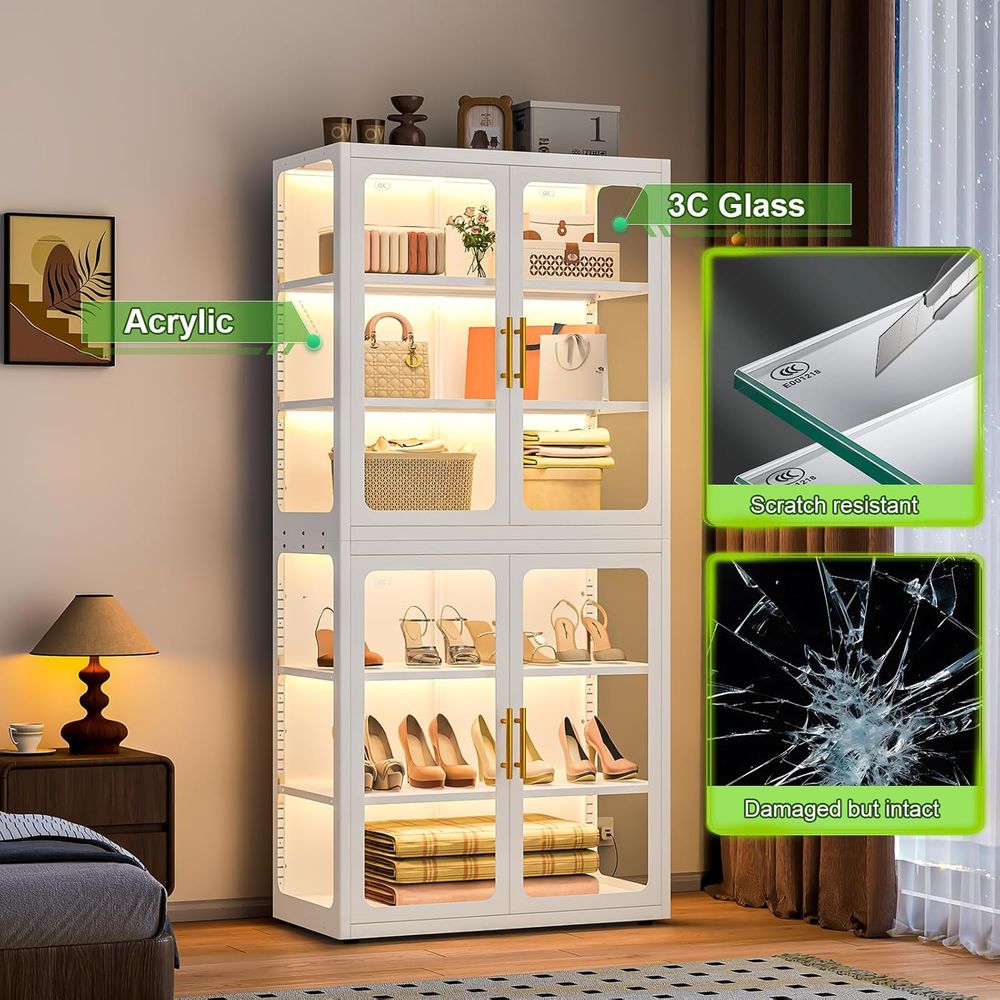 68 White Glass Display Cabinet - Glass Cabinet Display ulasan dan harga